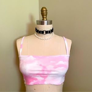 Dolls Kill pink clouds crop top
